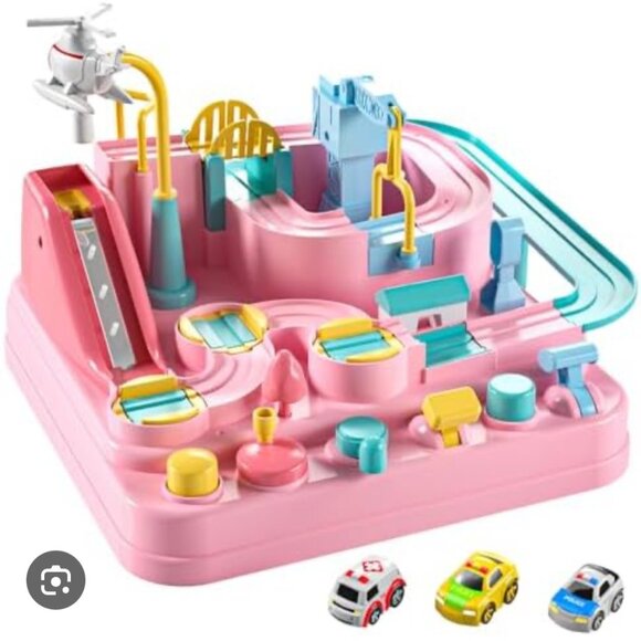 NEW Educational Manual Race Track GIRLS Table Game Fine Motor Skills Toy PINK - Picture 8 of 10